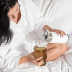 Beruth Bombilla Yerba Mate Gourd, 8oz Stainless Steel Tea Cup Set with a Multifunctional Lid, Two Straws and Cleaning Brushes, Double Walled Coffee Mug Heat Insulation Anti Scalding BR2301 (Brown)