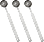 3PCS Teaspoon Measuring Spoon, 5ml/1 tsp/5 Gram Scoop, Long Handle for Cooking & Baking, Dishwasher Safe Measuring Spoon