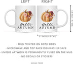 Andaz Press Fall Burgundy Marsala 11oz. Ceramic Coffee Tea Mug, Hello Autumn, 1-Pack, Pumpkin Floral Graphic, Birthday, Friend, Family, Coworker, Autumn Season, Festive Thanksgiving Ideas