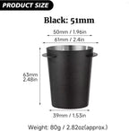 Coffee Dosing Cup 51mm, Stainless Steel Espresso Dosing Cup, Black Coffee Powder Feeder Part Replacement for Espresso Coffee Machine with 51mm Portafilter, 1Pcs
