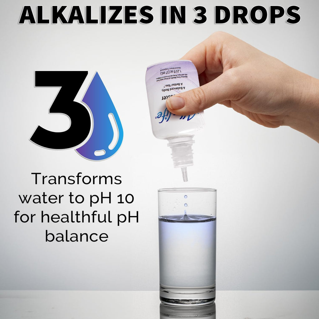 Alkalife pH Booster Drops | The First Patented Alkaline Water Booster to Neutralize Acid & Balance pH for Immune Support, Peak Performance, Detox, Overall Wellness – 1.25oz