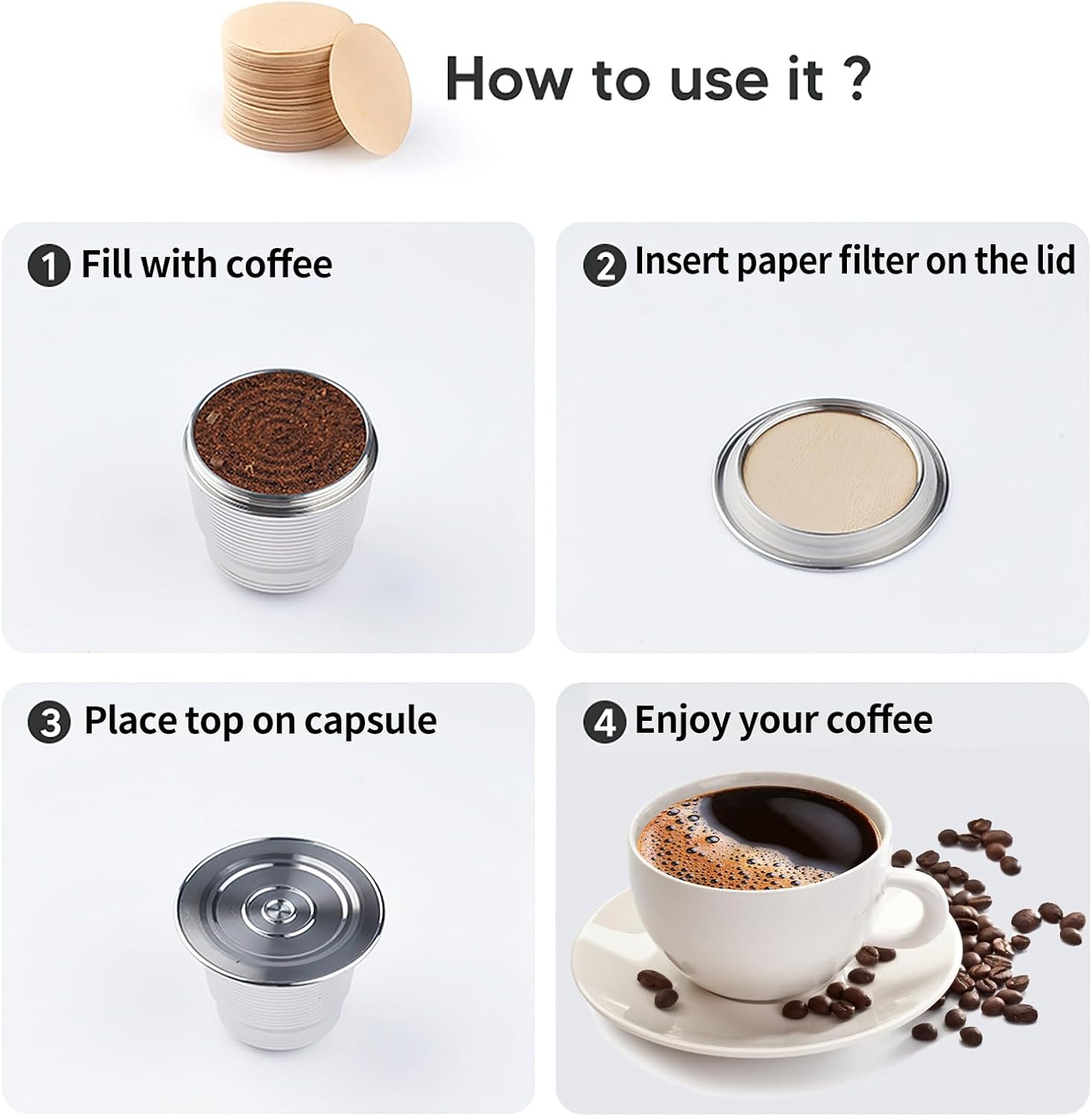 800 Count Espresso Coffee Filters, 58 mm Unbleached Round Coffee Paper Filter for Espresso Machine, Disposable Coffee Filter Compatible with Espresso Coffee Maker