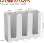 Richboom Acrylic Coffee Cup and Lid Storage Organizer Holder, 3 Compartments, White