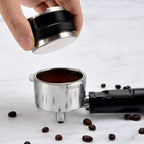53mm Espresso Distributor & Tamper, Coffee Distributor Adjustable Height, Coffee Leveler Fits with Two-in-one Double-head and Flat-bottom Three Leaf for Macaroons Espresso Coffee