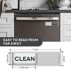 KitchenTour Dishwasher Magnet Clean Dirty Sign, Strong Magnet Clean Dirty Sign for Dishwasher, Farmhouse Wood Design Non-Scratch Dish Washer Indicator Kitchen Decor, Silver