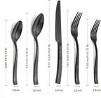 Silverware Set Flatware Set Matte Black Stainless Steel Forged Hammered Cutlery Set Heavy 40 Pieces Service for 8