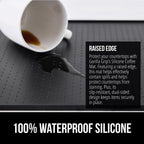 GORILLA GRIP Silicone Coffee Mat, Espresso Drink Bar Station Accessories, Waterproof Heat-Resistant Dish Drying Mats, Stay in Place on Kitchen Counter, Home Kitchen Decor Essentials, 10x14, Black