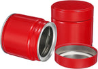 uxcell 2Pcs Round Tea Canisters, 3" x 3" Airtight Metal Tea Containers for Loose Tea, Coffee Beans, Spices - Durable, Compact, and Stylish Storage Tea Tin (Red)