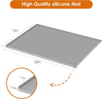 Silicone Coffee Mat with Raised Edges, 20'' x 15'', Bar Countertops, Accessories Fit Under Coffee Maker Espresso Machine, Dish Drying Mat, Baking Mat (Gray)