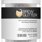 White BREW GLITTER Edible Glitter For Drinks, Cocktails, Beer, Garnish Glitter & Beverages | KOSHER & HALAL Certified | 100% Edible & Food Grade | Vegan, Gluten, Nut Free (25g, White)
