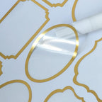 Clear Labels for Jars 180pcs Waterproof Removable Transparent Write-on Label Stickers with Gold Border,Great for Food Container Spice Bottle Condiment Flour Sugar Canisters Storage Bins,Free 2 Markers