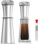 WDT Espresso Stirrer, Espresso Distribution Tool with Self Cleaning Brush, 10 x 0.35mm WDT Needles and Extra 10 Needles for Espresso Distributor, Aluminum Handle with Stand for Barista