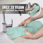 Rorecay 6pcs Oven Mitts and Pot Holders Sets Heat Resistant 500 Degrees, Extra Long Silicone Oven Gloves Non-Slip Potholders Hot Pads for Kitchen Baking Cooking, Quilted Liner, Bermuda Teal