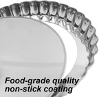 Set of 6, Mini Tart Pan, findTop 4.7 Inch Non-Stick Quiche Pan with Removable Bottom or Oven