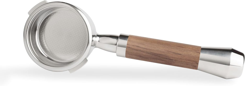 LILQ 58mm Bottomless Naked 2 Ears Portafilter Compatible with Gaggia Machines– Includes 18–20g Basket (WalnutV2Fusion, 58mm For Gaggia)