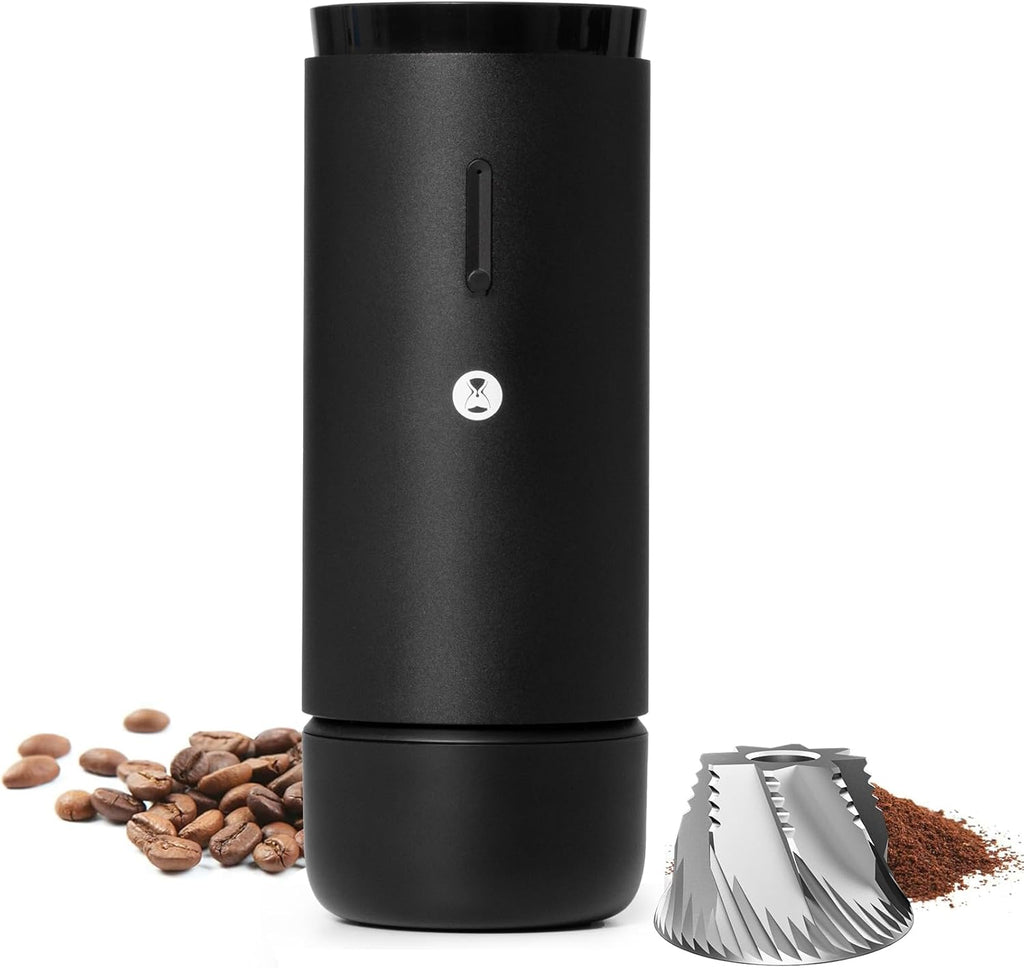 TIMEMORE Electric Coffee Grinder Portable - Adjustable Burr Grinder with 30 Precise Settings, Auto Stop & Clog Protection for Espresso, Pour-Over, French Press Moka,for Home Outdoor Use（Black）