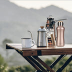 YOHKOH Mini Vacuum Insulated Water Bottle With Bamboo Lid - Stainless Steel Thermos Water Bottle for Women Girls Kids, Metal Sports Hot and Cold Water Bottle Leak-Proof BPA-Free (11.8oz,Gold)