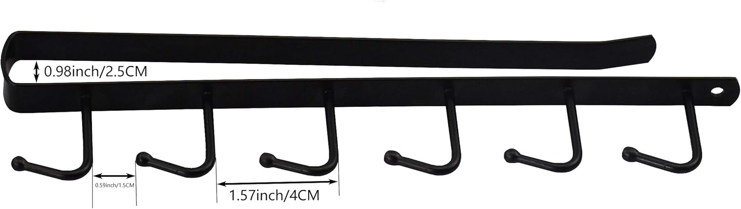 eywlwaar Mug Cups Cabinet Mug Hooks Kitchen Storage Hanging Hooks (Black+White)