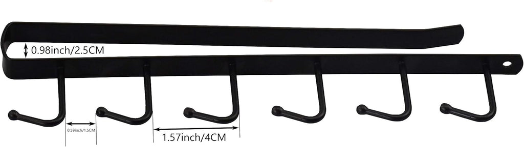 eywlwaar Cabinet Mug Holder Mug Cups Cabinet Mug Hooks Kitchen Storage Hanging Hooks (2 Pack-Black)