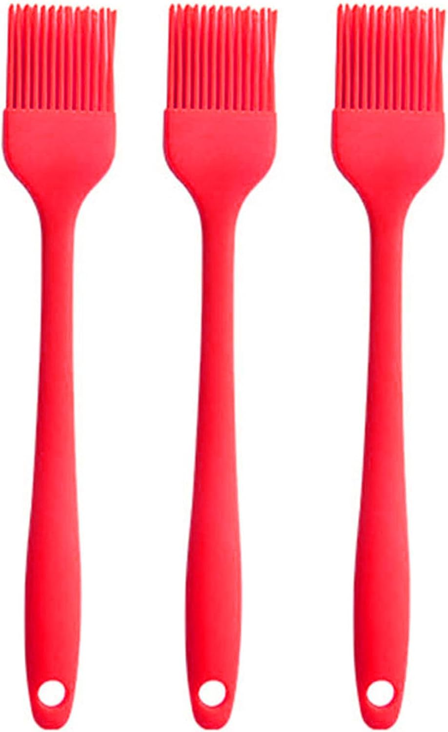 Silicone brush, Oil Brush for BBQ Kitchen Cooking Baking and Grilling (3 PCS,red)