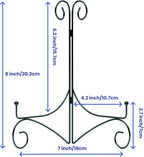 Plate Display Stands with Hinged Folding Design, 8 Inch Picture Frame Stand for Tables, Decorative Easels for Plates, Photos, Cards and Books, 8’’ Black