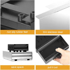 Stainless Steel Coffee Knock Box Drawer with Non Slip Feet, Rubber Lever, for Household Shop, Easy to (White)