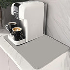 Coffee Mat Dish Drying Mat Quick Drying Hide Stain Rubber Backed Absorbent Coffee Bar Accessories Suitable for Coffee Maker Espresso Machine Stand Mixer Coffee Pot 12"x19" Light Grey