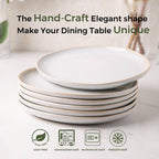 AmorArc Ceramic Plates Set of 6, 8.5 Inch Handmade Reactive Glaze Stoneware Plates set for Dessert, Salad, Appetizer, Small Dinner Plates, Microwave & Dishwasher Safe, Scratch Resistant