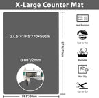 Ewen 27.6x19.5in 2mm Silicone Mats for Kitchen Counter, Thick Heat Resistant Silicone Baking Mat Placemat, Large Glass Top Stove Cover Countertop Protector Pad for Pastry Air Fryer Coffee Maker Art
