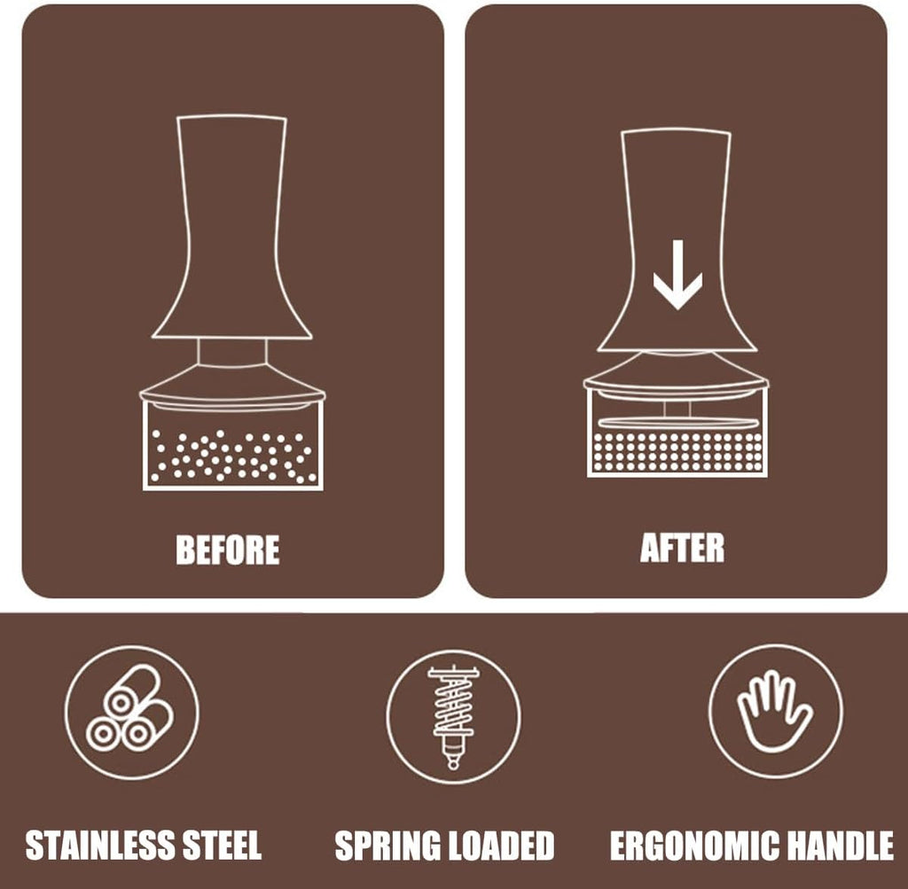 51mm Espresso Tamper and Stirrer Set, Adjustable Spring Loaded Calibrated Coffee Tamper Barista Accessories Kit, Black