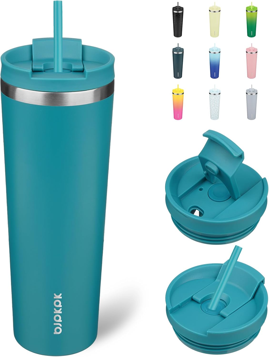 BJPKPK 30oz Tumbler With lid And Straw Stainless Steel Travel Coffee Mug Insulated Tumblers Cups,Laguna