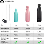 Insulated Water Bottle,12oz Stainless Steel Water Bottles with straw lid,Metal Sports Water Bottles for Boys,Girls,Double Wall Vacuum BPA-Free Flask for School, Sports & Travel (Sunset & Sea)