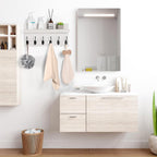 Shelf with Hooks, Coat Rack Wall Mount with 6 Double Metal Hooks, 17 Inch Farmhouse Wall Hooks with Shelf for Entryway, Bathroom, Kitchen, White