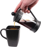 Clever Chef French Press Coffee Maker, Maximum Flavor Coffee Brewer with Superior Filtration, 2 Cup Capacity, Black