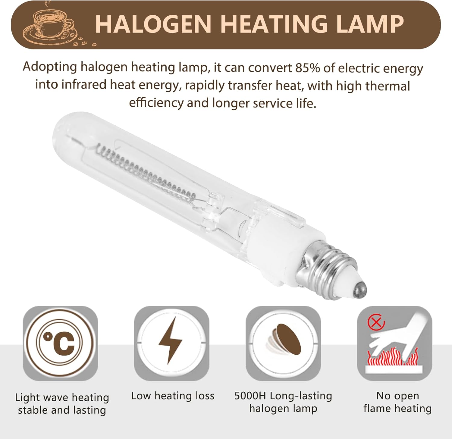 YUCHENGTECH Halogen Beam Heater Burner Smart Siphon Beam Heater for Hario Yama Syphon Coffee Maker (Upgrade 110-120V) (110V)