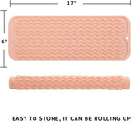 Silicone Dish Drying Mat for Multiple Usage,Easy clean,Eco-friendly,Heat-resistant Silicone Mat for Kitchen Counter,Sink,Bar,Bottle,or Cup Pink M 17 inches x 6 inches