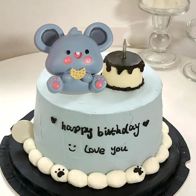 1 Pcs Cute Mouse Candy Silicone Mold, Cute Animal Chocolate Fondant Mold, for Theme Party Cake Decoration Kitchen Baking Bread Biscuit Making Dough Gum, Resin Crafts Clay Plaster