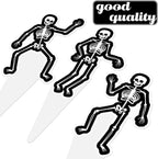 Dancing Skeleton Halloween Cupcake Toppers 48PCS Black Skull Party Cake Decorations Skeleton Cupcake Picks Halloween Birthday Party Decorations for Horror Theme Party Baby Shower Supplies