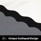 Scalloped Coffee Bar Mat for Countertop, Cute Dish Drying Mats for Kitchen Counter, Diatomite Absorbent Mat for Coffee Station, Kitchen Aesthetic Decor (12"x19", Black)