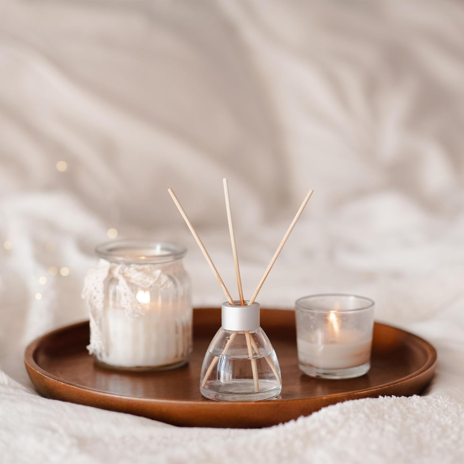 PATIKIL Wood Serving Tray 10x7 Inch Outer Base, Rectangular Decorative Platter for Home Decor Kitchen Table Candle Holder, Brown