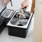 watchget Espresso Knock Box Large Size Stainless Steel Coffee Grounds Coffee Pucks Container Shock-absorbent Knock Box for Espresso Machine Non-Slip Base Barista Accessories