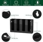 Disposable Coffee Cup Dispenser with Handles, Countertop or Wall Mount Hot/Cold Drink Cup and Lid Holder - Bathroom/Kitchen/Office Acrylic Cup Lid Storage Organizer (4 Compartments, Black)
