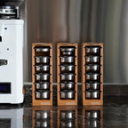 watchget Espresso Filter Basket Stand Portafilter Filter Basket Holder Rack Wooden Espresso Portafilter Precision Basket Storage Stand for 58mm Espresso Machines and Coffee Puck Screen (Cherry Wood)