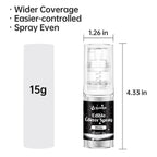White Edible Glitter Spray - 15g Edible White Glitter for Cakes Food Grade Metallic Shimmer Powder Cake Spray for Cookie Decorating Chocolate Strawberry