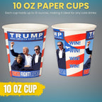 Smygoods Trump Design Disposable Paper Coffee Cups (10 OZ, 50 Count) For Hot Beverages, Tea, Espresso, Cocoa - To Go Drink Containers, Café & Office