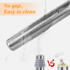 Rolling Pin and Silicone Pastry Mat Set, Adjustable Stainless Steel Dough Roller Pin with Silicone Brush for Pizza, Pie, Cookie, Pasta and Bread (Grey, 16.1 '')