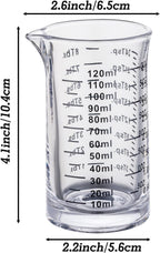 Ackers 4 Oz Glass Measuring Cup,Borosilicate Shot Glass with V-Shaped Spout-Black Line