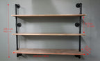 Floating Shelves,Wall Mounted Rustic Wood Shelf,Pipe Shelves,Industrial Pipe Shelving with Real Wood Planks 48 inch Industrial Wall Shelves Hanging Bookshelf Farmhouse Kitchen Bar Shelving
