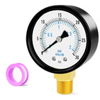 0-30PSI Well Pump Pressure Gauge 2" Dial Size, 1/4" NPT Lower Mount, 3-2-3% Accuracy, for Tube, Water Pump, Gas, Liquid, Pressure Test