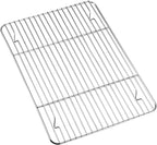 P&P CHEF Baking Cooling Rack Set for Cooking Roasting, 4-Piece Stainless Steel Wire Racks for Oven Use, Healthy & Dishwasher Safe, Rectangle, 8.6 Inch